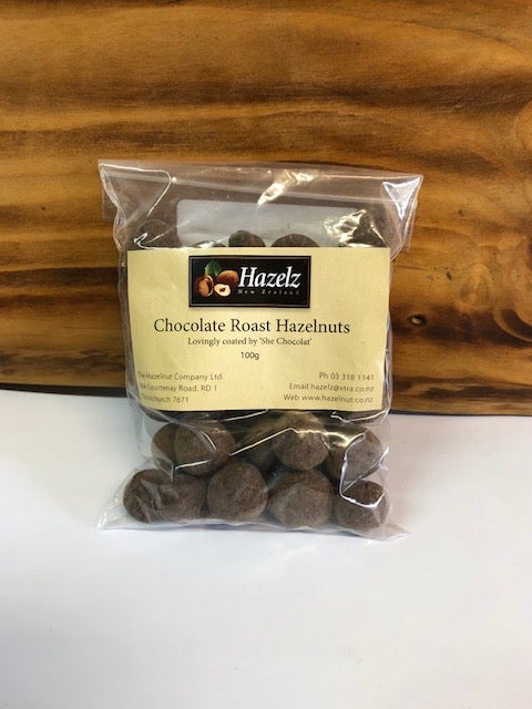 CHOCOLATE ROASTED HAZELNUTS 100G
